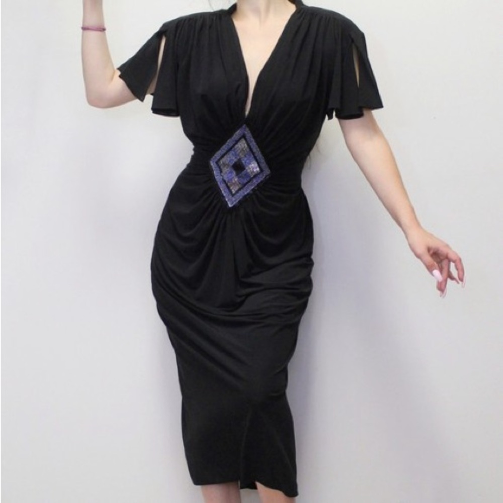 Vintage 70s does 40s evening gown/cocktail dress